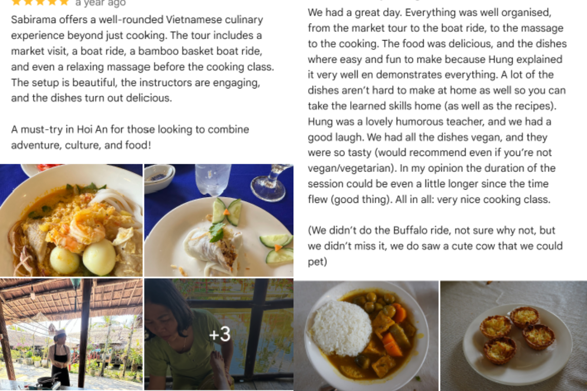 Guests share their experiences of Sabirama Cooking Tour on Google Maps