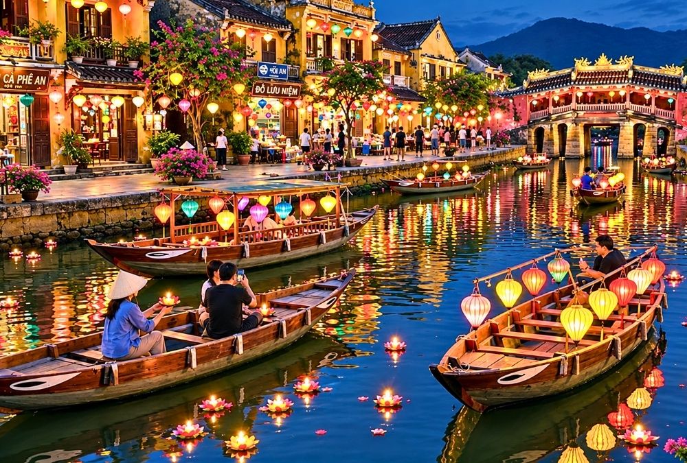 Hoi An Ancient Town illuminated during the monthly lantern festival (Source: Collected)