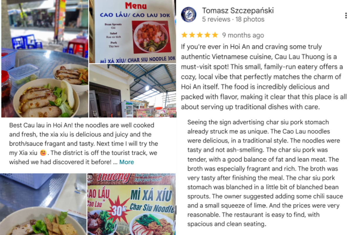 Customers praise the flavourful Cao Lau, tender pork and excellent value at Cao Lau Thuong