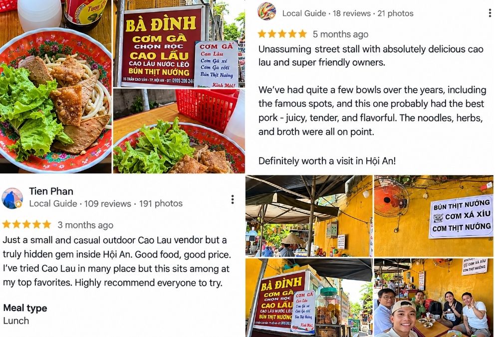 Customers praise the generous flavour and authentic taste of Cao Lau Ba Dinh at local prices