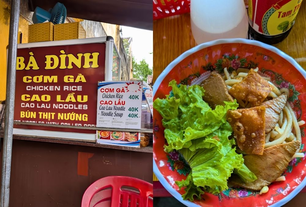 Cao Lau Ba Dinh street food stall on Tran Phu Street in Hoi An