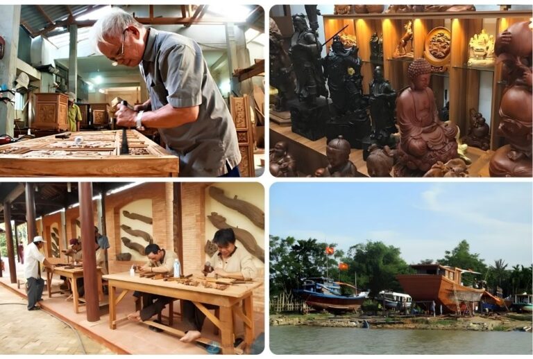 Woodworkers at Kim Bong carpentry village
