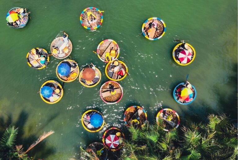 Basket boats in Bay Mau coconut forest