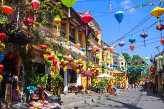 Lantern-lined street in Hoi An Ancient Town