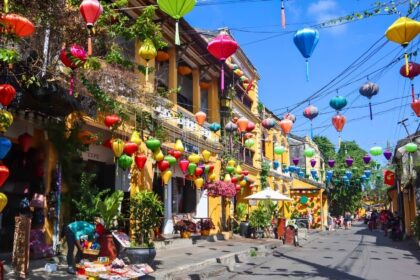 Lantern-lined street in Hoi An Ancient Town