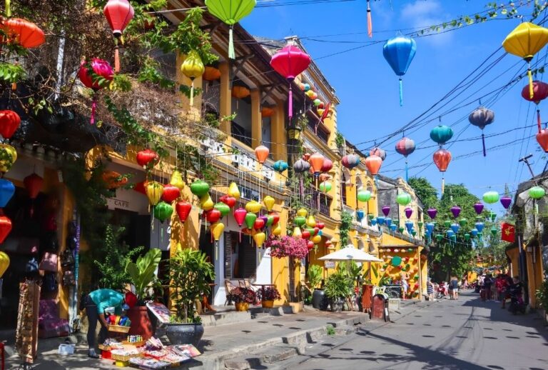 Lantern-lined street in Hoi An Ancient Town