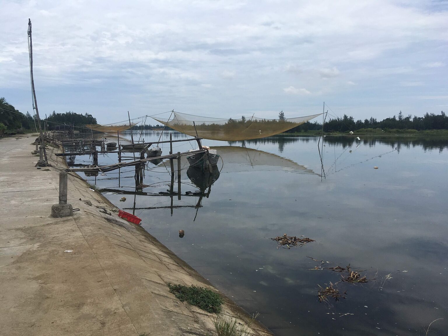Fishing nets on the river near Hoi An