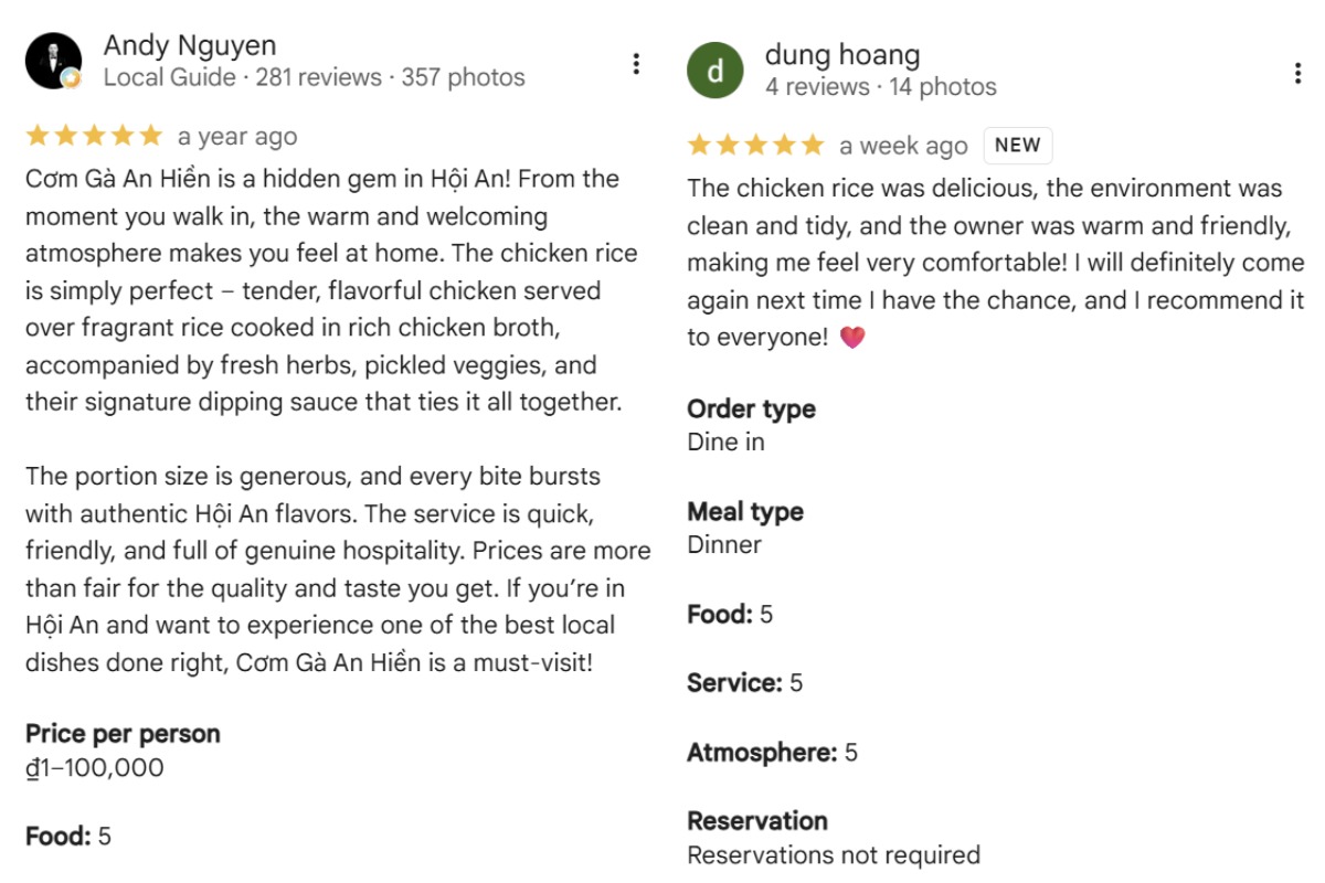 Hoi An chicken review google map