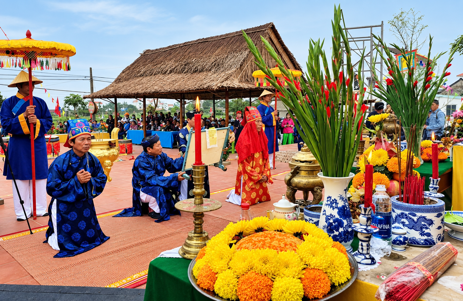 The Cau Bong ceremony celebrates Tra Que's farming heritage and local traditions (Source: Bao Lao Dong)